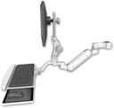 AccessMount™ Inverted Ultra 180 Heavy Duty Arm with Paralink monitor mount mount for a 1.5" pole and a wrist-rest keyboard tray