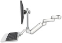 AccessMount™ Inverted Ultra 180 Arm with EV710 monitor mount mount for a 1.5" pole, a 12" flat keyboard tray, and an 6" arm