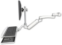 AccessMount™ Inverted Ultra 180 Arm with EV710 monitor mount mount for a 1.5" pole, a wrist-rest keyboard tray, and an 11" arm