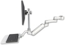 AccessMount™ Inverted Ultra 180 Arm with EV710 monitor mount mount for a 1.75" pole, a 12" flat keyboard tray, and an 6" arm
