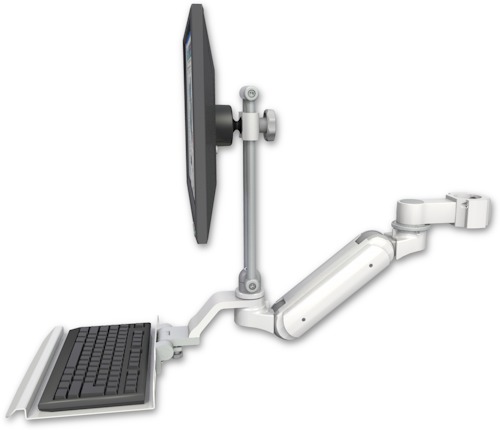 AccessMount™ Inverted Ultra 180 Arm with EV710 monitor mount mount for a 2" pole and a 12" keyboard tray
