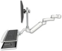 AccessMount™ Inverted Ultra 180 Arm with EV710 monitor mount mount for a 2" pole, a wrist-rest keyboard tray, and an 6" arm