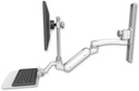 AccessMount™ Inverted Ultra 180 Arm with EV710 monitor mount mount on a 19" wall track slider, a 12" flat keyboard tray, and an 11" arm