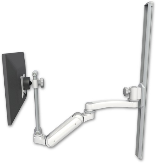 AccessMount™ Inverted Ultra 180 Arm with EV710 monitor mount mount on a 36" wall track slider and an 11" arm