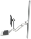 AccessMount™ Inverted Ultra 180 Arm with EV710 monitor mount mount on a 50" wall track slider, a 12" flat keyboard tray, and an 6" arm