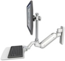 AccessMount™ Inverted Ultra 180 Arm with EV710 monitor mount wall mount and a 12" flat keyboard tray