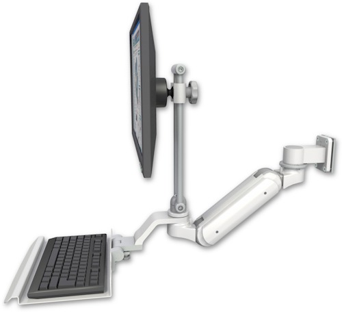 AccessMount™ Inverted Ultra 180 Arm with EV710 monitor mount 3.5" wall mount and a 12" keyboard tray