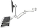 AccessMount™ Inverted Ultra 180 Arm with EV710 monitor mount 3.5" wall mount, a wrist-rest keyboard tray, and an 11" arm