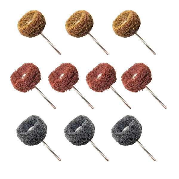 Pack of 10 Assorted Fuzzy Wheels (3 Brown, 4 Red, 3 Black)