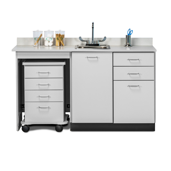 60" Cart-Mate w/cart LEFT & single door MIDDLE 