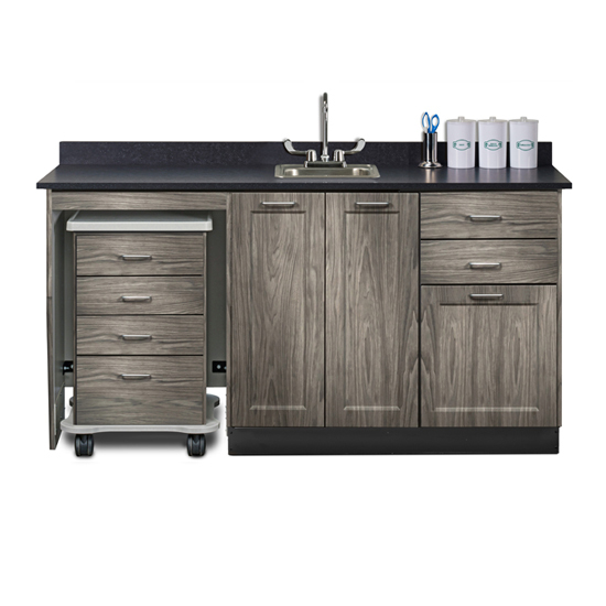 66" Cart-Mate w/cart LEFT & Double door MIDDLE 