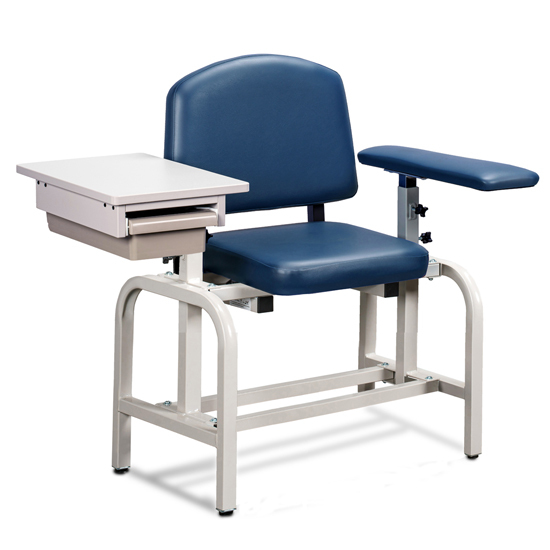 Lab X series, blood draw chair with straight arm and drawer