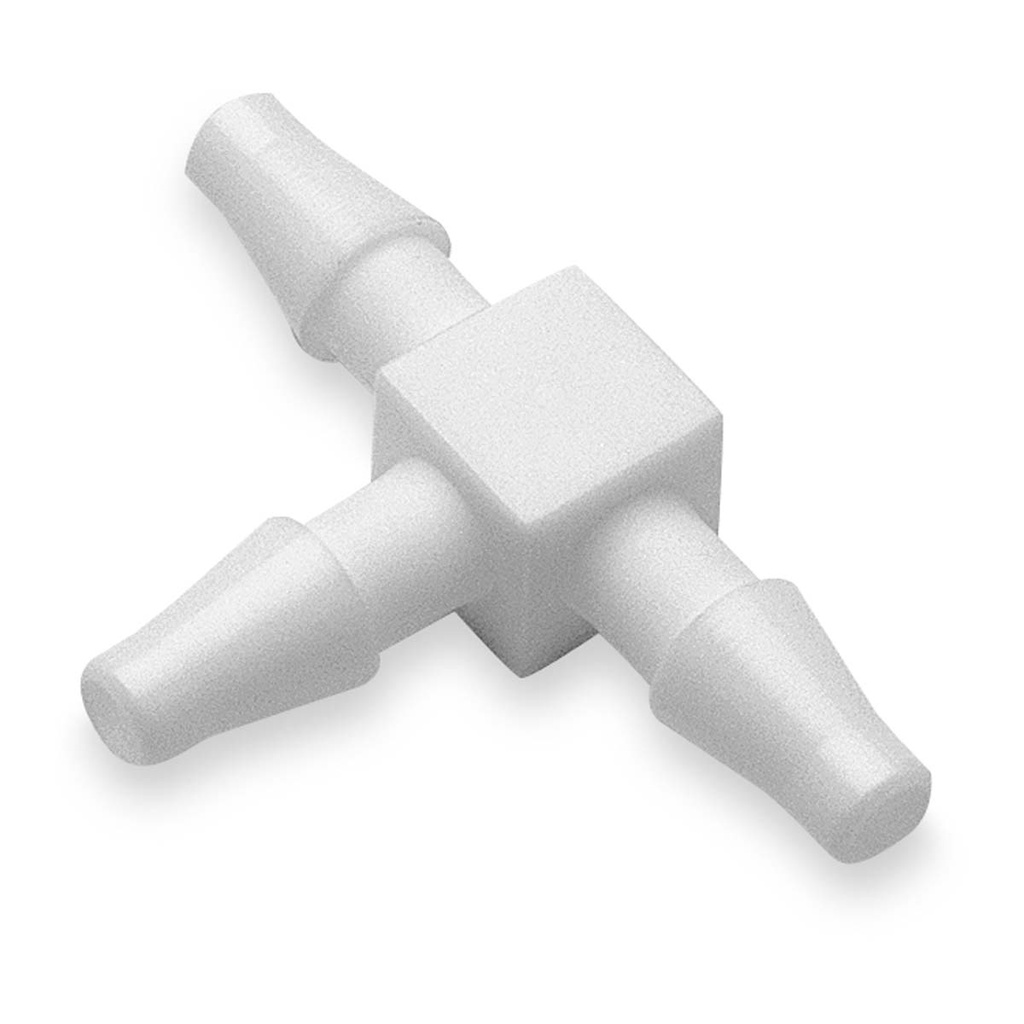 Tee, Plastic, 1/8" OD, White, Pkg of 10