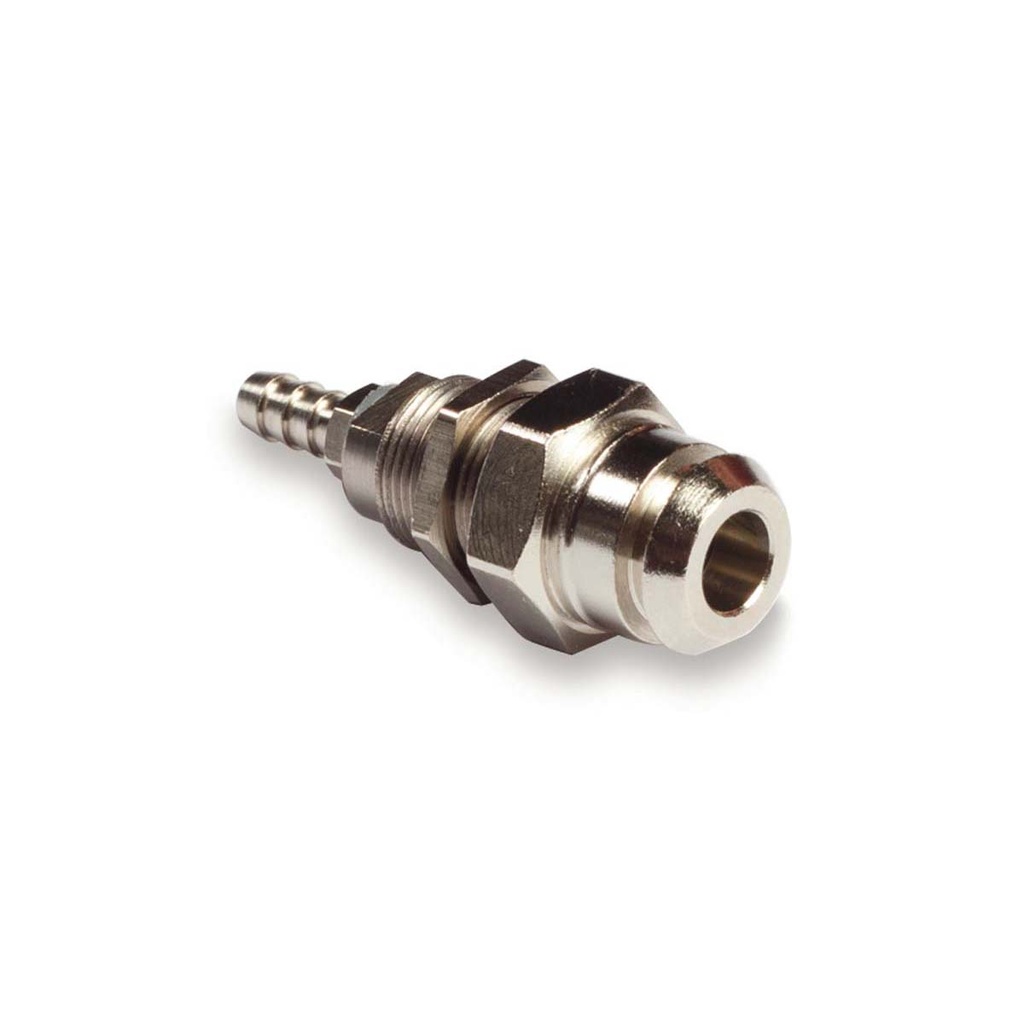 Coupler, Panel Mount, 1/4" w/ 1/8" Barb