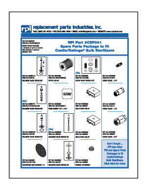 [CSP041] Spare Parts Package for Getinge/Castle 3525