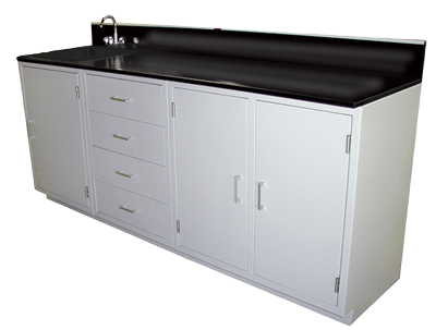 [231 WGRAY] 231 Plaster Bench with Sink and Waste Chute