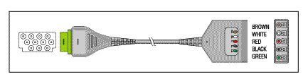 [KEC003] Patient Cable-5 Lead Dual (Equipment End: 11-Pin)