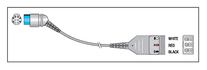 [KCC034] Patient Cable - 3 Lead Dual - Equipment End: 10-Socket; 4.7K Ω Resistors