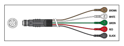 [KEB020] Holter Cable - 5 Lead Fixed Snap