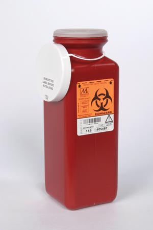 [185] Medegen Sharps-Tainers™ 1.7 Qt, Tamper Resistant Lid, Red