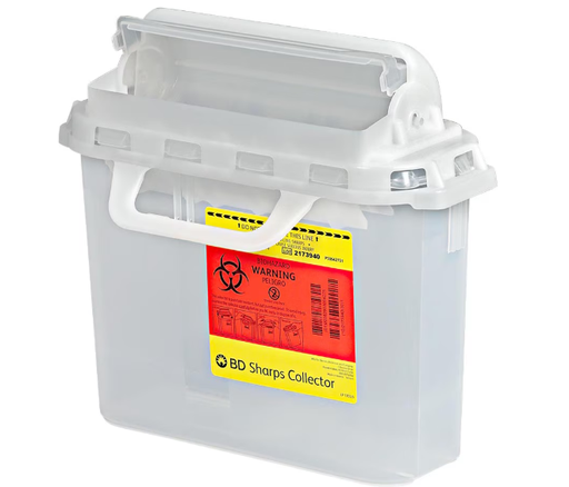 [305551] BD Sharps Collector, 5.4 Qt, Counter Balanced Door, Clear, 20/cs (8 cs/plt)