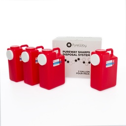 [40043] Pureway Sharps 3 Gallon Four-Pack Disposal System