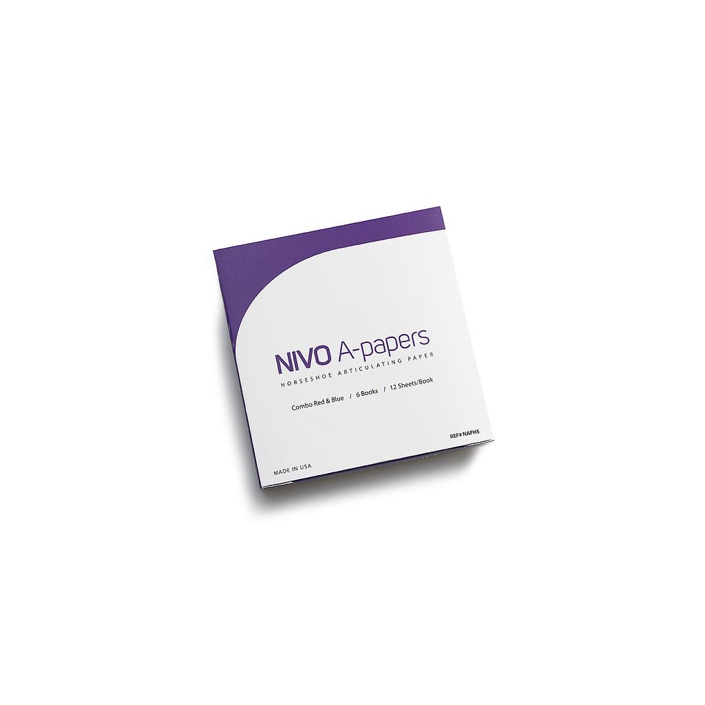[NAPHS80M] NIVO A-Papers, Articulating Papers, 80 Microns, 6 books of 12 sheets per book