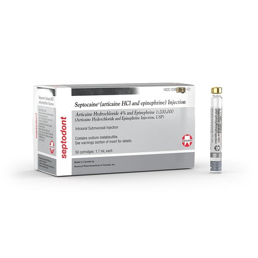 [01-A1200] Septodont Septocaine® 4% and Epinephrine 1:200,000 CS