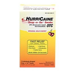 [0283-0569-72] Beutlich Hurricaine® Topical Anesthetic Snap -N- Go™ Swabs