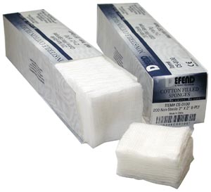 [CS-0100] Mydent Cotton Filled Sponge, 2" x 2", 8-ply, Non-Sterile. 5000/cs