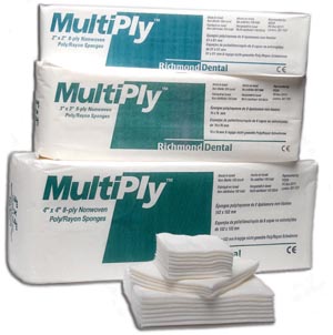 [300638] Richmond MultiPly Non-Woven Rayon/ Poly Sponge, 3" x 3", 8-Ply, Non-Sterile, 100/slv, 25 slv/cs