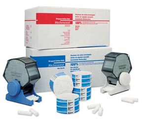 [200404] Richmond Wrapped Cotton Roll, Medium 1½" x 3/8" Dia, Non-Sterile, 2000/bx