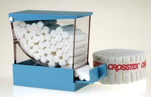 [PDCBL] Crosstex Deluxe Cotton Roll Dispenser, 4" x 3.3" x 2", Blue