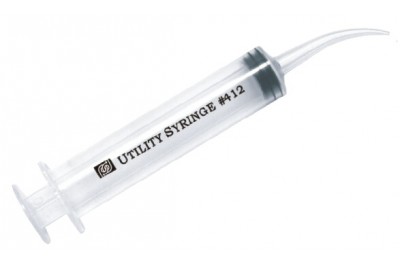 [246c/412] Pac-Dent Curved Utility Syringe 12cc, 50/box