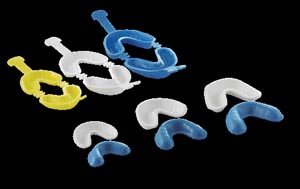 [10029-MUN] AMD Medicom Denti-Care Disposable Fluoride Gel Trays- Hinged, Dual Arch, Medium, 50/bg