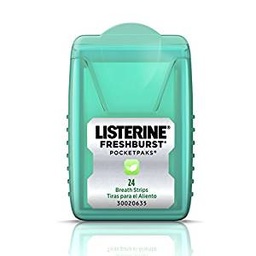 [36502] J&amp;J Listerine® Pocket Packs® Breath Strips, Fresh Burst, 24/pk, 6 pk/cs