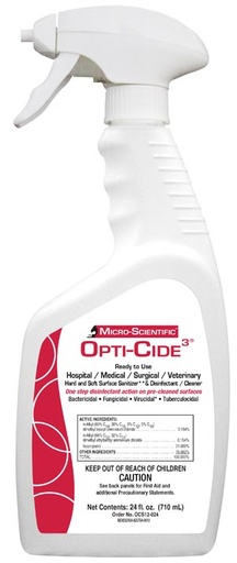 [OCS12-024] Micro-Scientific Opti-Cide3® Disinfectant, 24 oz Spray Bottle