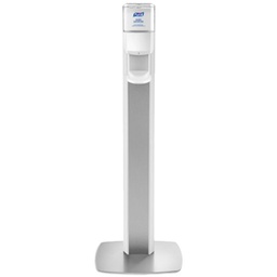 [7306-DS-SLV] Gojo Purell® Messenger™ ES6 Floor Stand, White with Silver Panel (Dispenser Included)