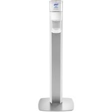 [7308-DS-SLV] Gojo Purell® Messenger™ ES8 Floor Stand, White with Silver Panel (Dispenser Included)