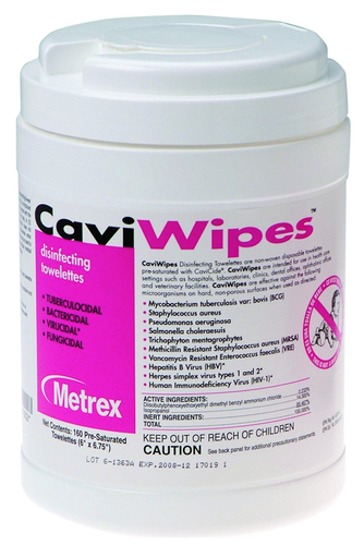 [10-1090] Metrex Caviwipes™ Disinfecting Towelettes, 220 Wipes per Canister