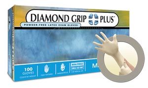 [DGP-350-L] Microflex Diamond Grip Plus™ Powder-Free Latex Exam Gloves, Textured, Large