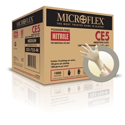 [CE5-755-XXL] Microflex Class 100 Nitrile Pf Cleanroom Powder-Free Nitrile Gloves, White, Non-Sterile, XX-Larg