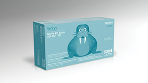 [10348102] Ventyv Nitrile Powder Free Exam Glove Select 3.0 (Walrus), Cobalt Blue, Large