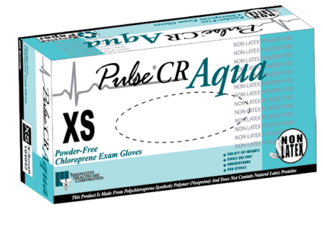 [194202] Innovative Pulse® CR Powder-Free Synthetic Gloves, Polychloroprene, Aqua, Medium