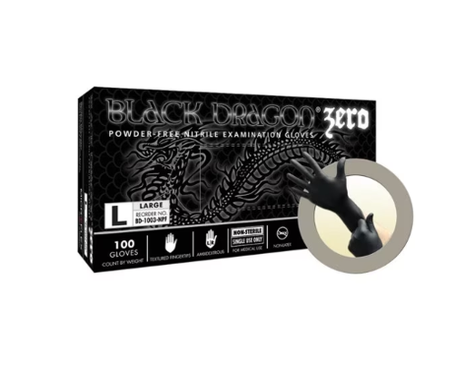 [BD-1004-NPF] Microflex Black Dragon® Zero Powder-Free Nitrile Exam Gloves, Black, X-Large
