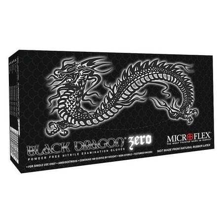 [BD-1003-NPF] Microflex Black Dragon® Zero Powder-Free Nitrile Exam Gloves, Black, Large