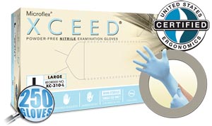 [XC-310-S] Microflex Xceed® Powder-Free Nitrile Exam Gloves, Blue, Small