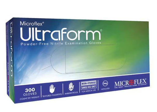 [UF-524-XL] Microflex Ultraform Powder-Free Nitrile Exam Gloves, Blue, X-Large