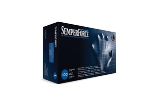 [BKNF104] Sempermed Semperforce Nitrile Exam Powder Free Textured Glove, Large, Black