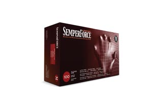 [BKNF103] Sempermed Semperforce Nitrile Exam Powder Free Textured Glove, Medium, Black